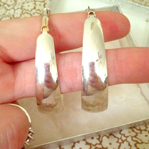 Silver hoop earrings