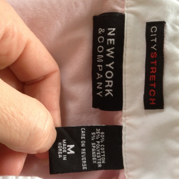 Sold educed New York & Co. Pink blouse w white col - Picture 3 of 4