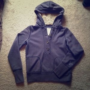 American eagle pull over button up hoodie with fur