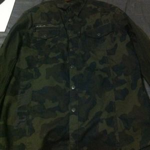 Camo long sleeve button up