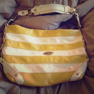 Dolce & Gabbana yellow and white striped purse!
