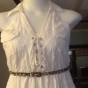 NWOT white XOXO "T" back dress