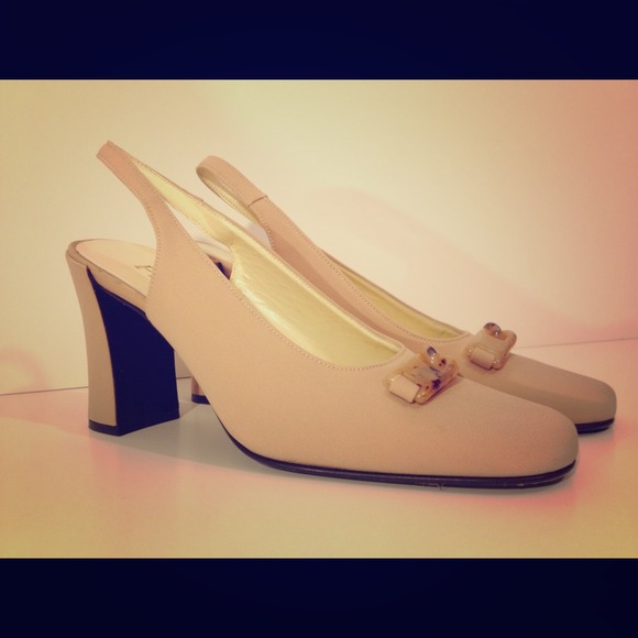Prada Slingback Nude Pumps