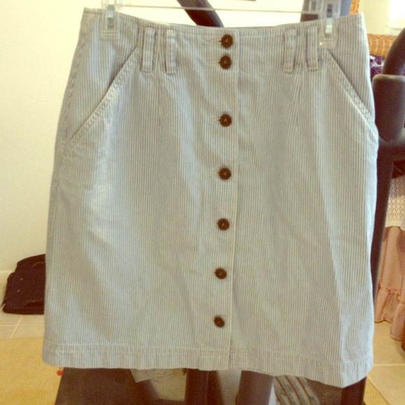 High waisted seersucker skirt