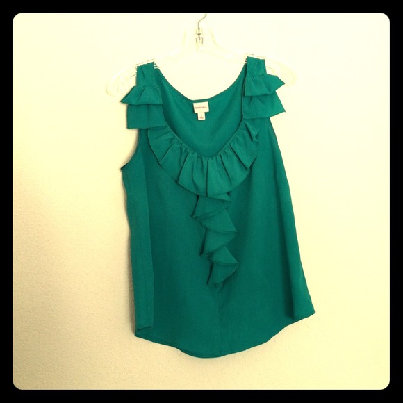 Green Ruffle Blouse
