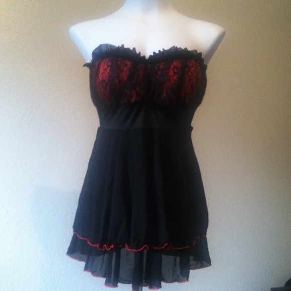 Sexy baby doll black and red