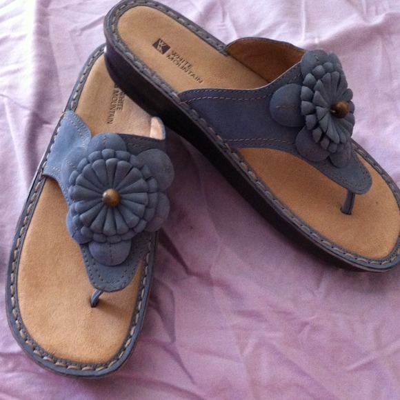 Suede slate blue sandels