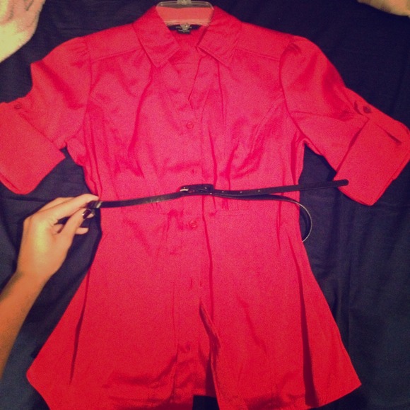 Red paper tee designed shirt