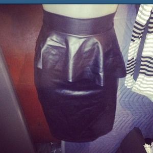 Leather pencil skirt