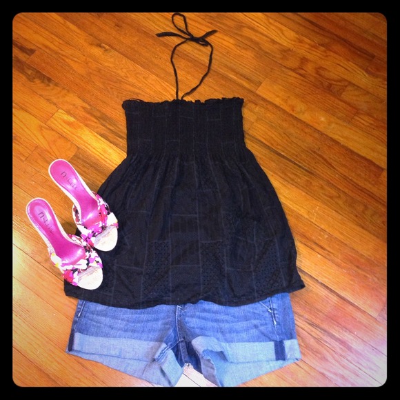 Black baby doll tube top w/ pockets