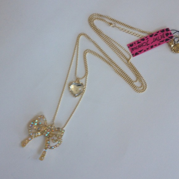 Rhinestone bow double layer necklace🌸Sale! - Picture 3 of 3