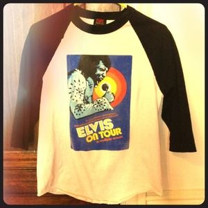 Distressed Elvis Baseball T-shirt
