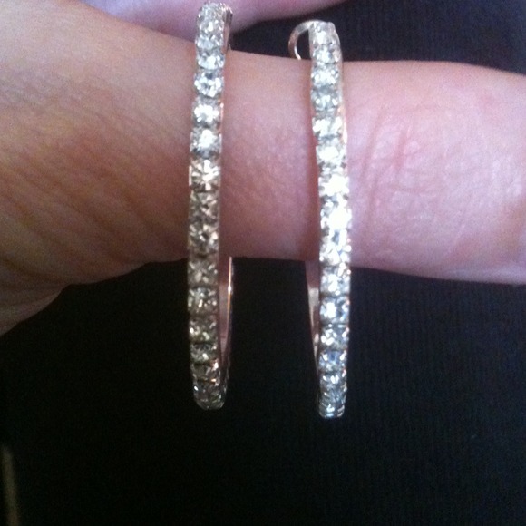 Rhinestone Loop Earrings