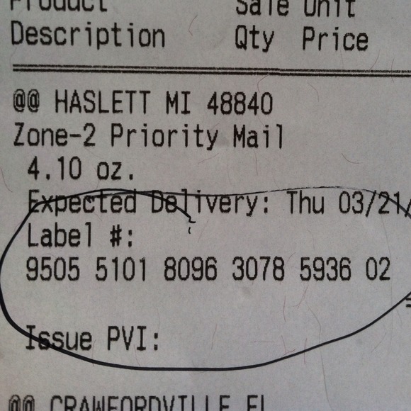 Tracking numbers for @mcndc1231 and @christymm1