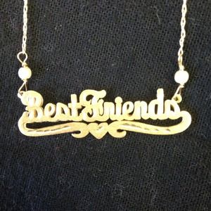 14K gold name plate necklace