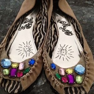 Naughty monkey peep toe flats