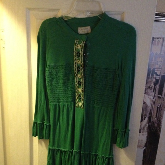 Green long blouse brand free poeple