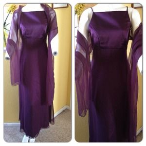 Satin & Chiffon Long Formal Dress!