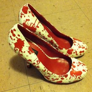 Fake blood splattered heels