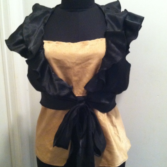 Black satin tie crop jacket