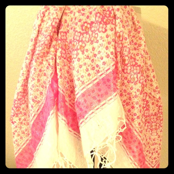 Cute pink scarf with flowers