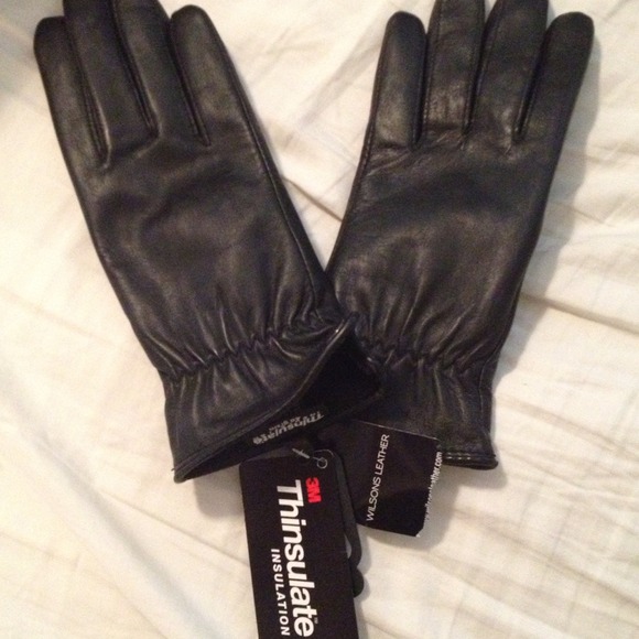 Brand new black leather gloves!!!