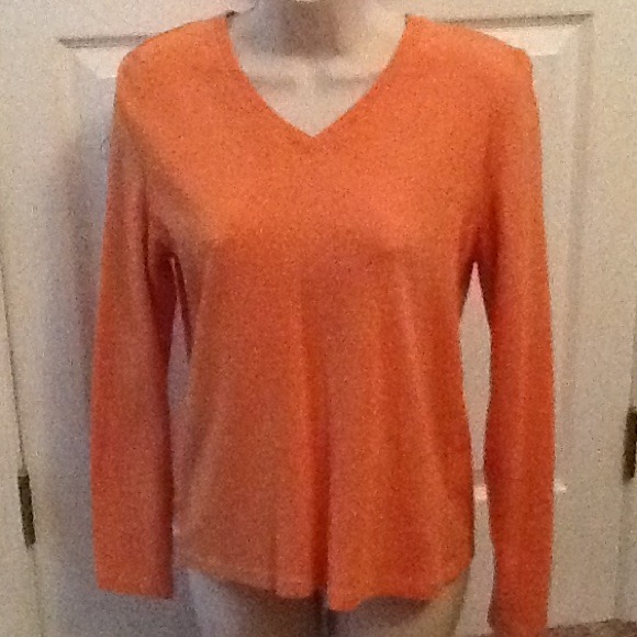 Orange 100% Cotton V Neck