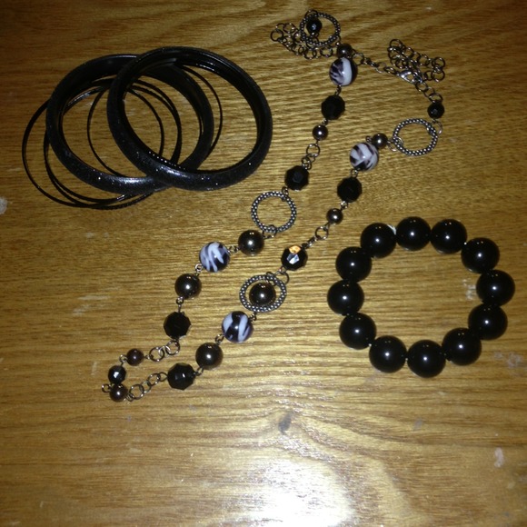 Brackets and matching zebra necklace