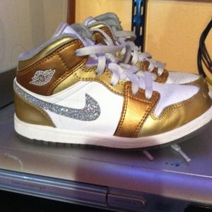 Toddler metallic gold Air Jordan's