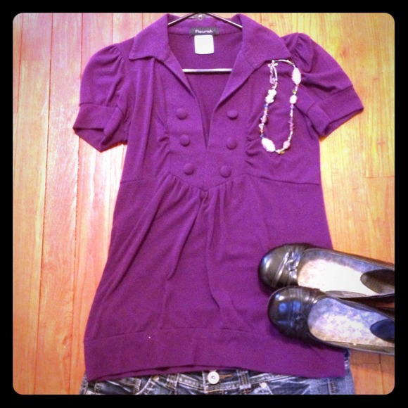 Purple top with buttons