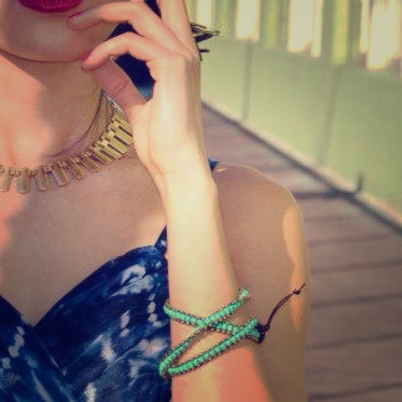 SOLD IN BUNDLE "green with envy" wrap bracelet