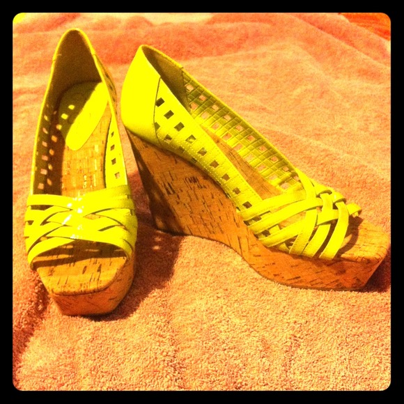Jessica Simpson Shoes - Jessica Simpson wedge heels, lime green.