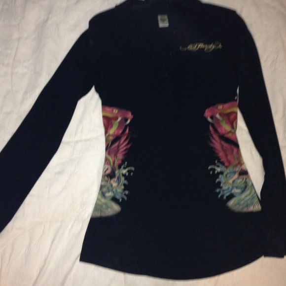 Long sleeve Ed Hardy shirt.