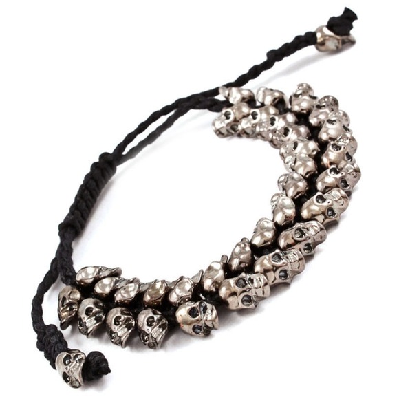 Filthy Magic Jewelry - Double Skull Cord Bracelet