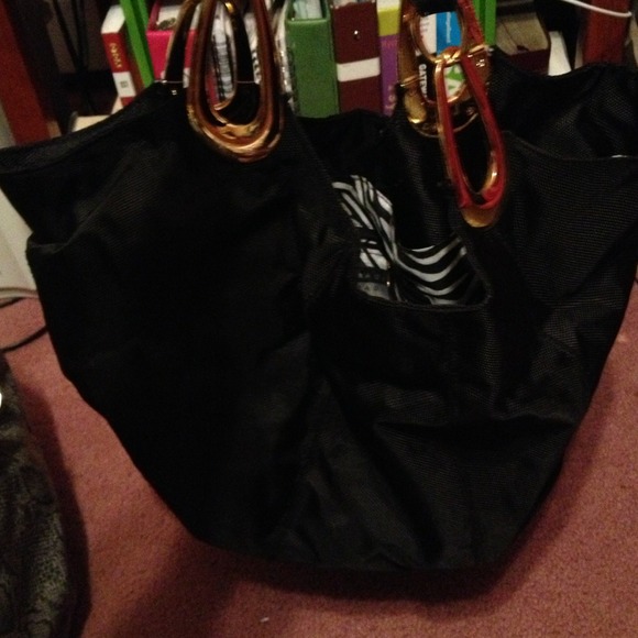 Plain black tote