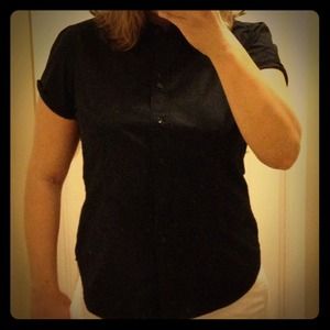 Black button down top