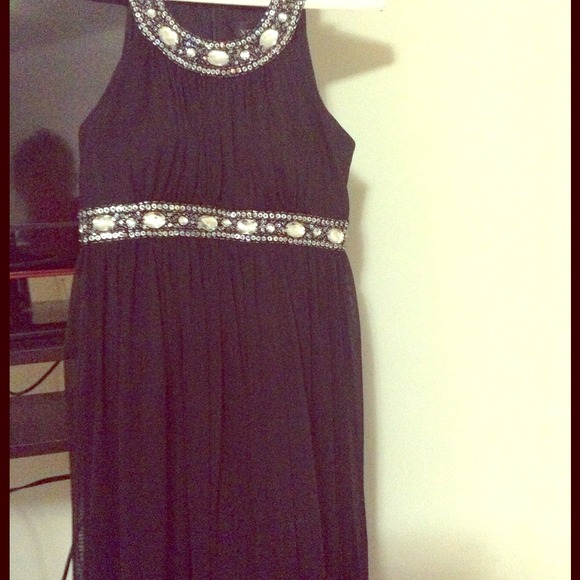 Brand New. Black, party dress with rhinestones - Picture 1 of 1