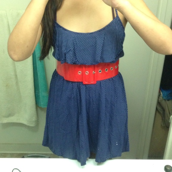 Blue with white small poka dots reserved!