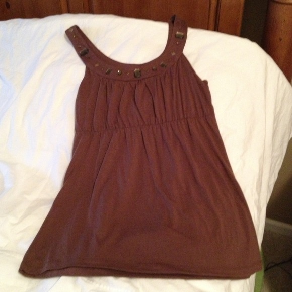 Brown beaded tank top