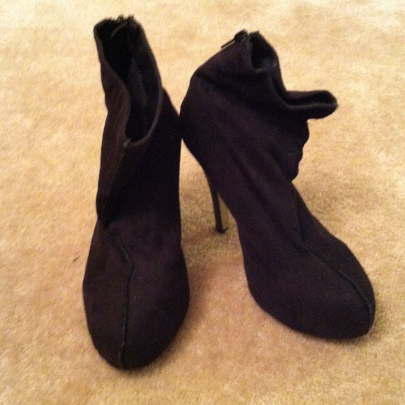 black suede ankle boots