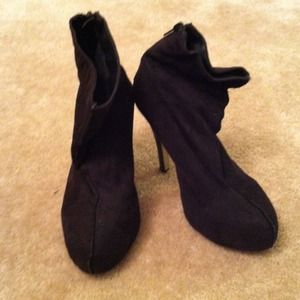 black suede ankle boots