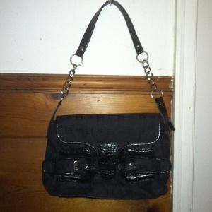 Large leather/canvas purse