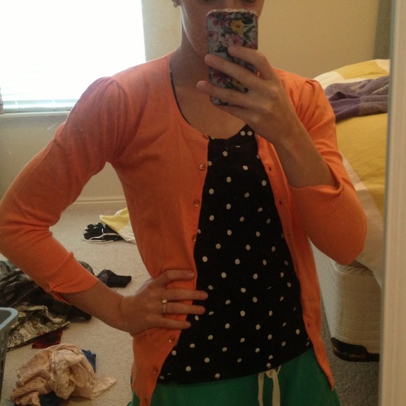 *SOLD* Orange cardigan with jewel details