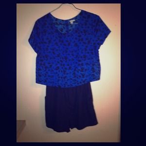 Blue and black forever 21 romper