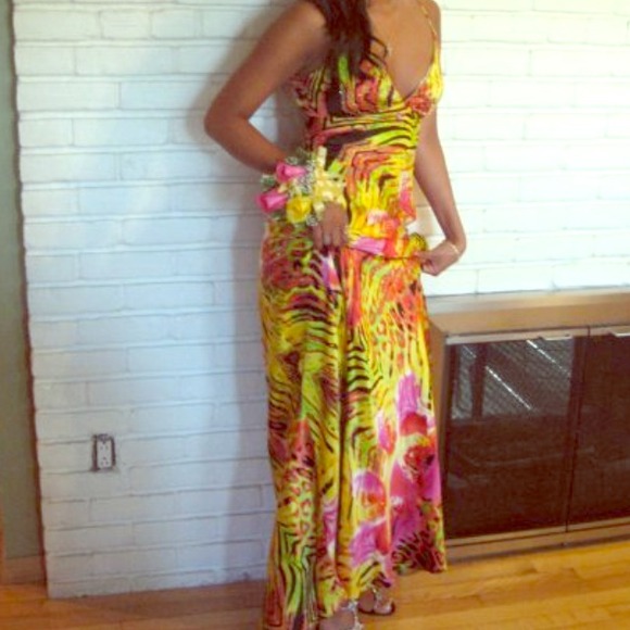 Beautiful colorful long prom dress