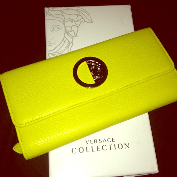 Versace Collection Yellow Wallet 100%authentic