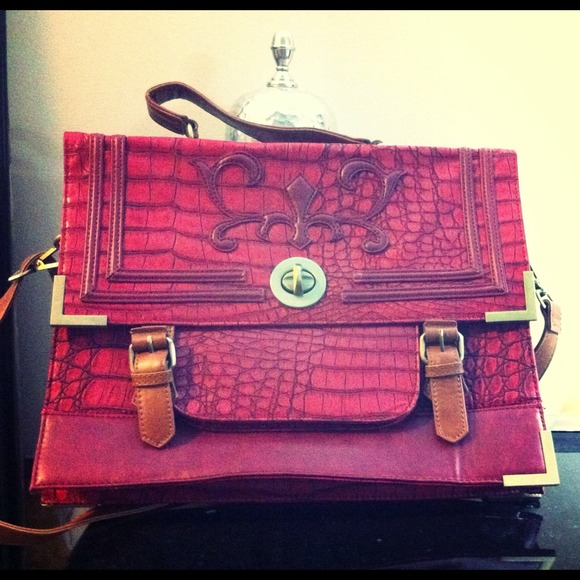 Red colored laptop bag