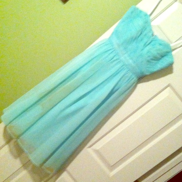 Tiffany's colored strapless dress