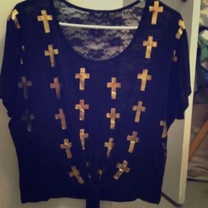 black & gold cross print😊