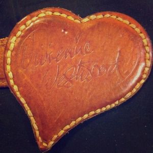 Vivienne Westwood genuine leather tan belt heart